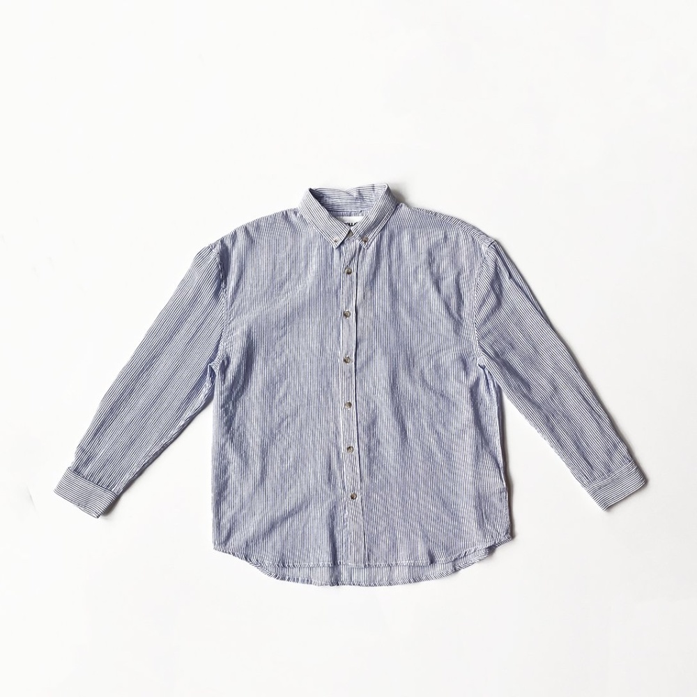 Rollas Slim Stripe Slouch Button Down Shirt